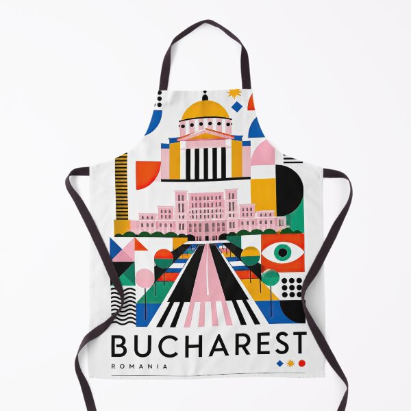 Item preview, Colorful geometric poster illustration of Bucharest featuring la designed and sold by ckybe.