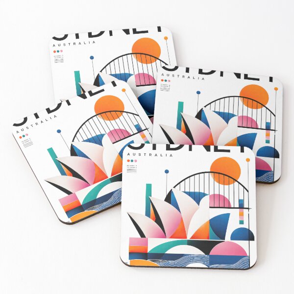 Item preview, Abstract geometric poster featuring the Sydney Opera House, designed and sold by ckybe.