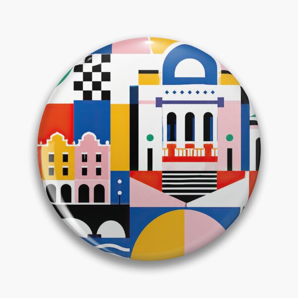 Item preview, Colorful geometric illustration of Timi?oara, Romania, featuring designed and sold by ckybe.