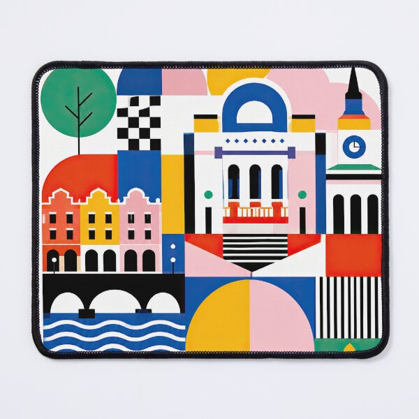 Item preview, Colorful geometric illustration of Timi?oara, Romania, featuring designed and sold by ckybe.