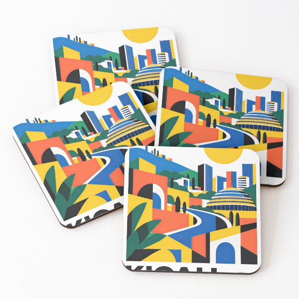 Item preview, Colorful geometric illustration of Kigali, Rwanda featuring mode designed and sold by ckybe.