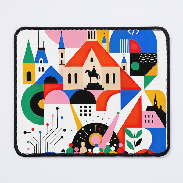Item preview, Colorful geometric illustration of Cluj-Napoca featuring stylize designed and sold by ckybe.