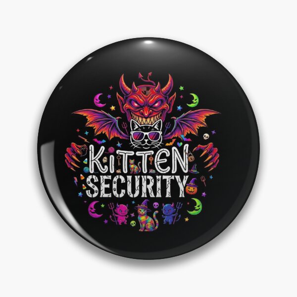 Item preview, Kitten Security - Spooky Kawaii Cat Devil designed and sold by Retro Whiskers.