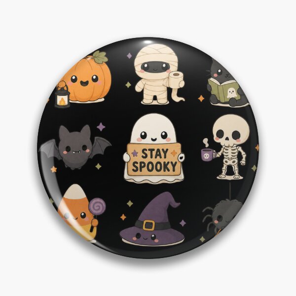Item preview, Stay Spooky Kawaii Halloween Characters - Cute Ghost Pumpkin Cat Art designed and sold by Modern Antique Atelier .