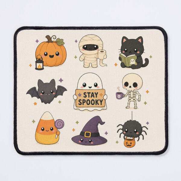 Item preview, Stay Spooky Kawaii Halloween Characters - Cute Ghost Pumpkin Cat Art designed and sold by Modern Antique Atelier .