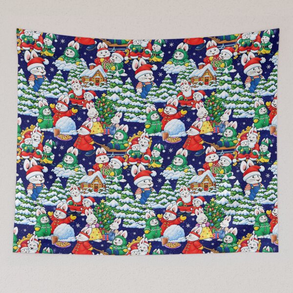 Item preview, Christmas Rabbit Brothe and Sister Kids Cartoon designed and sold by Pretty Things Online.