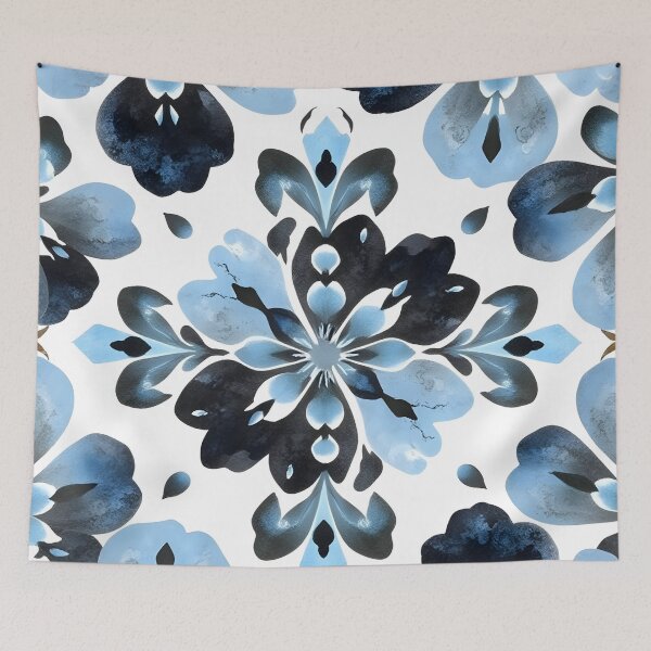 Item preview, Blue abd Black Floral  designed and sold by GraphicsClub.