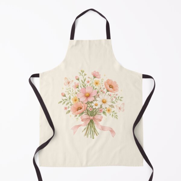 Item preview, Pastel Wildflower Bouquet with Butterflies – Cottagecore Watercolor Floral Art designed and sold by looplandger.