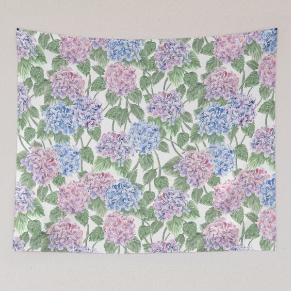 Item preview, Watercolor Hydrangeas in Blue, Pink and Lavender designed and sold by Sveta Aho.