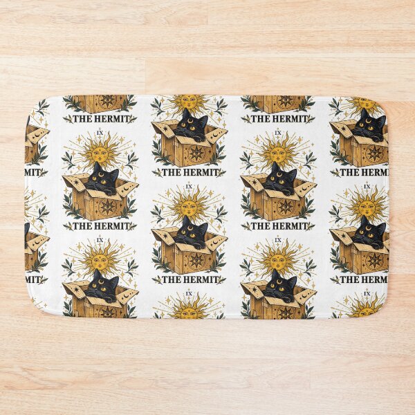 Item preview, The Hermit Tarot Card Funny Black Cat In Box Introvert Graphic designed and sold by JapanAnimeS3.