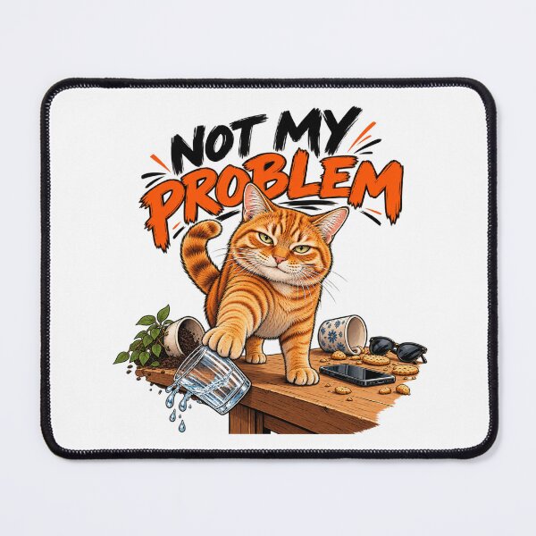 Item preview, Not My Problem Funny Orange Cat – Mischievous Sarcastic Cat T-Shirt designed and sold by UrbanStatic.
