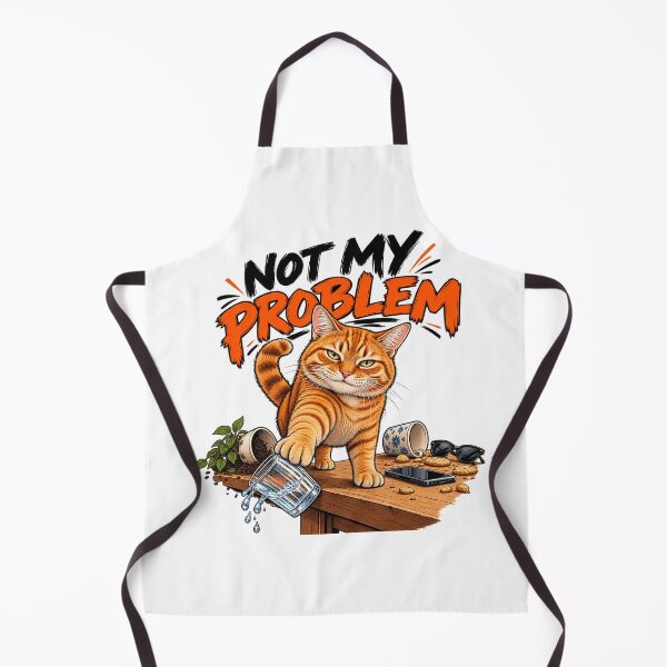 Item preview, Not My Problem Funny Orange Cat – Mischievous Sarcastic Cat T-Shirt designed and sold by UrbanStatic.