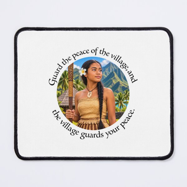 Item preview, Polynesian Community Proverb - Guard the peace of the village | Pacific Art designed and sold by ShakaLife.org.