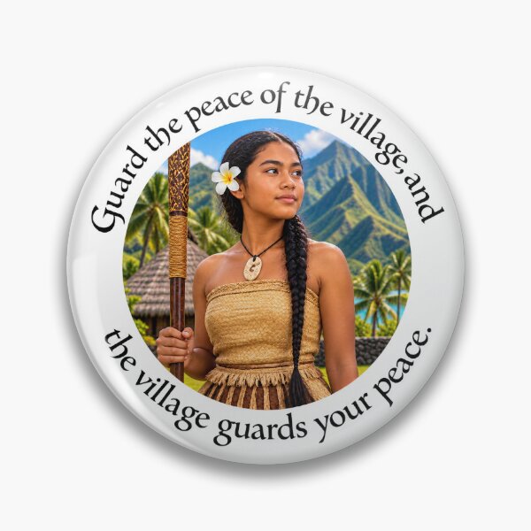 Item preview,  Polynesian Community Proverb - Guard the peace of the village | Pacific Art designed and sold by ShakaLife.org.