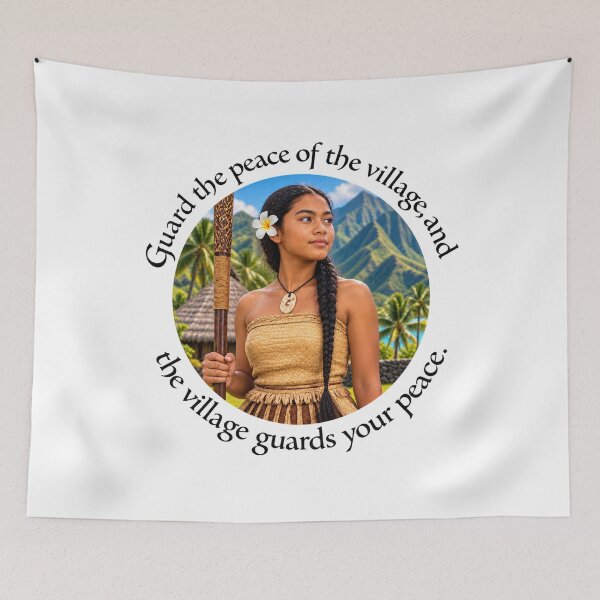 Item preview,  Polynesian Community Proverb - Guard the peace of the village | Pacific Art designed and sold by ShakaLife.org.