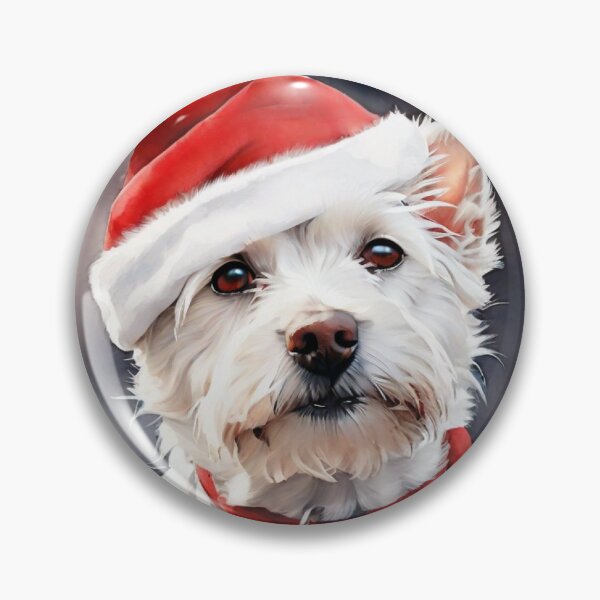 Item preview, Cute puppy with Christmas hat designed and sold by SelenCreative.