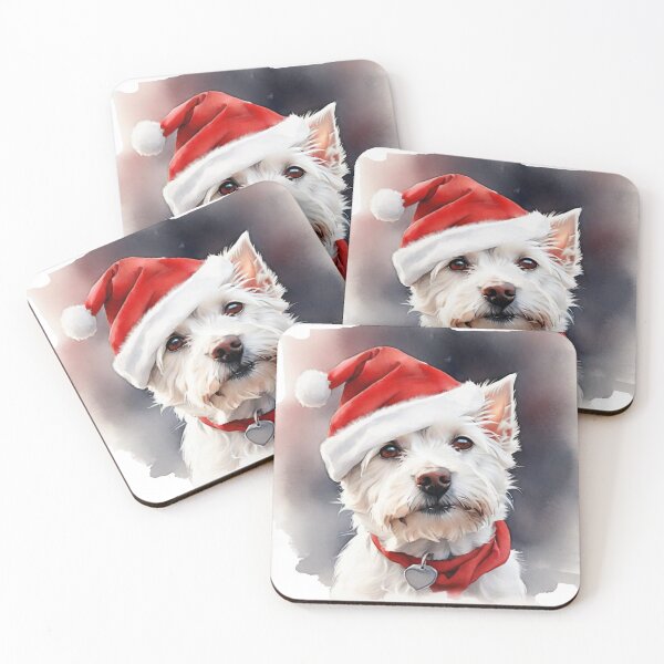 Item preview, Cute puppy with Christmas hat designed and sold by SelenCreative.