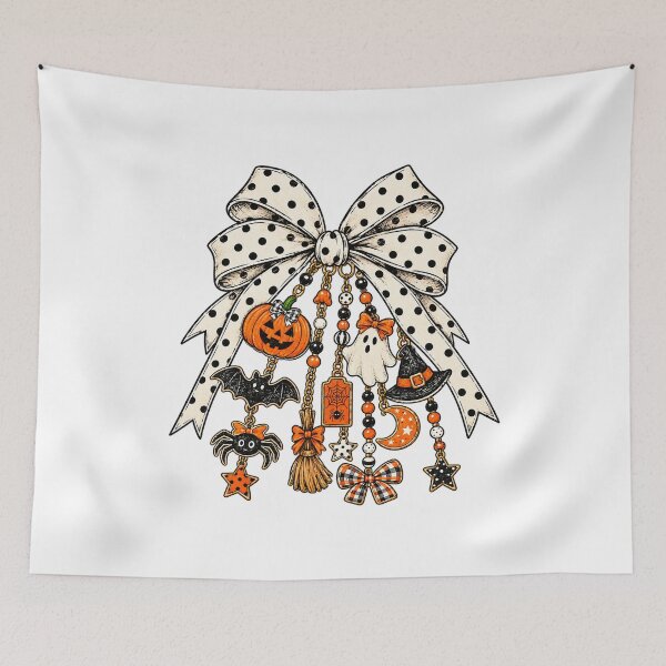 Item preview, Retro Spooky Charms Bow Polka Dots designed and sold by Suzu Comena.