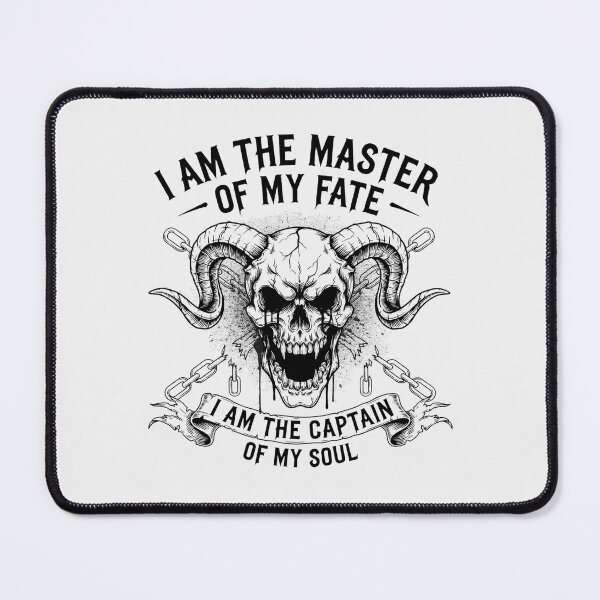 Item preview, Master Of My Fate Captain Of My Soul Invictus Skull designed and sold by Enea Kelo.