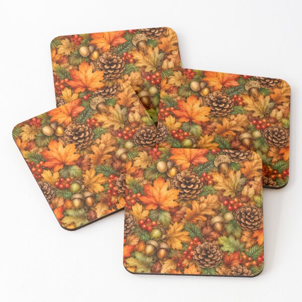 Item preview, Autumn Harvest Leaves, Pinecones & Acorns Pattern designed and sold by blankTeeShirt.