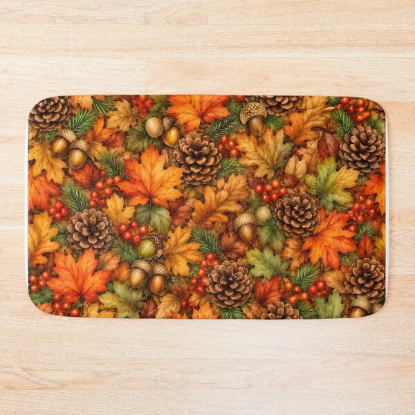 Item preview, Autumn Harvest Leaves, Pinecones & Acorns Pattern designed and sold by blankTeeShirt.