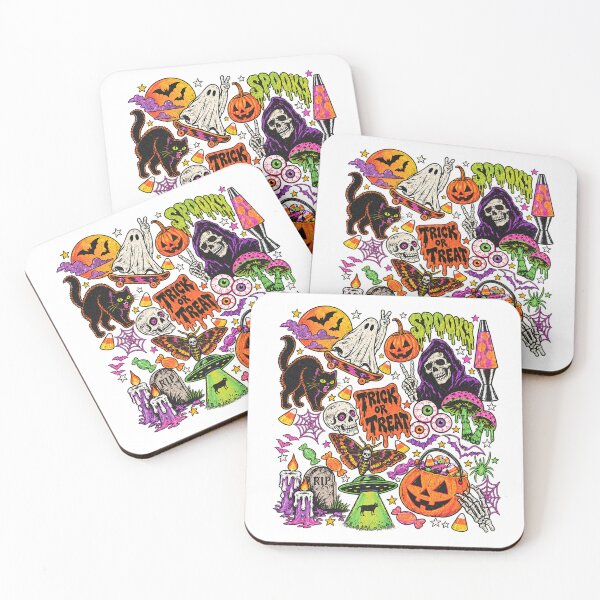 Item preview, Retro Spooky Collage Tee, Trick or Treat Shirt, Vintage Halloween Graphic Tee, Colorful Spooky Season designed and sold by Suzu Comena.