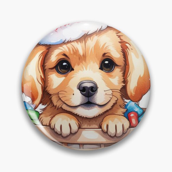 Item preview, Cute puppy with Christmas hat designed and sold by SelenCreative.