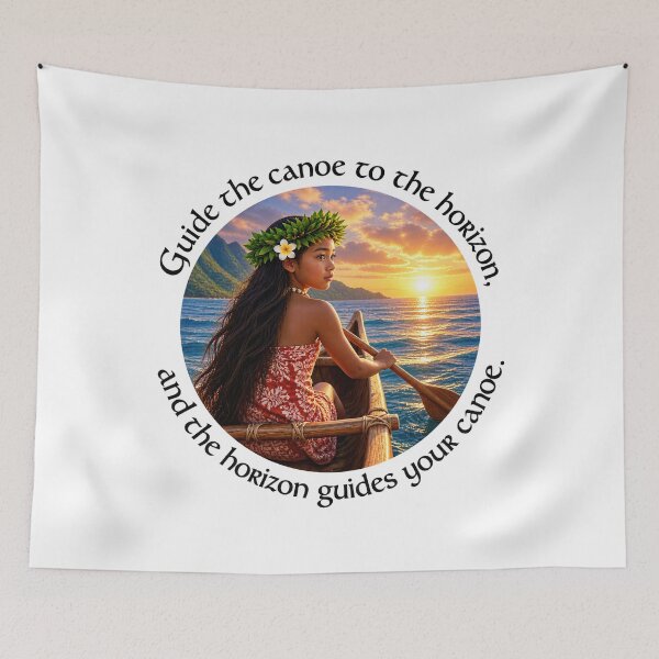 Item preview, Polynesian Leadership Proverb - Guide the canoe to the horizon | Pacific Art designed and sold by ShakaLife.org.