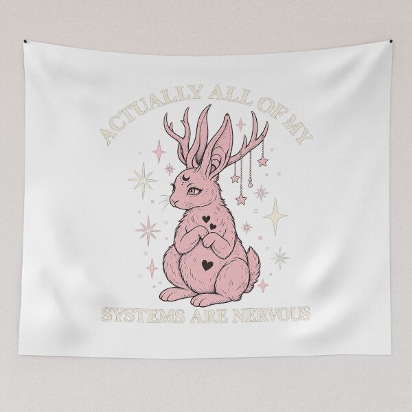 Item preview, Actually All Of My Systems Are Nervous Funny Jackalope Rabbit Graphic designed and sold by JapanAnimeS3.