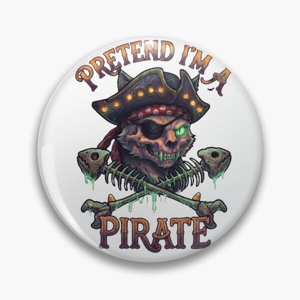 Item preview, Pretend I'm A Pirate - Spooky Cat designed and sold by Retro Whiskers.