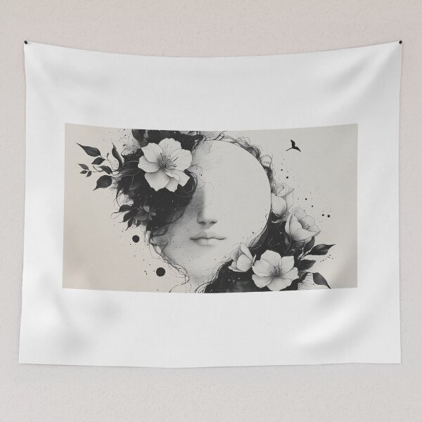 Item preview, Floral Reverie – Minimalist Line Art Print designed and sold by DarkinkArtPrint.