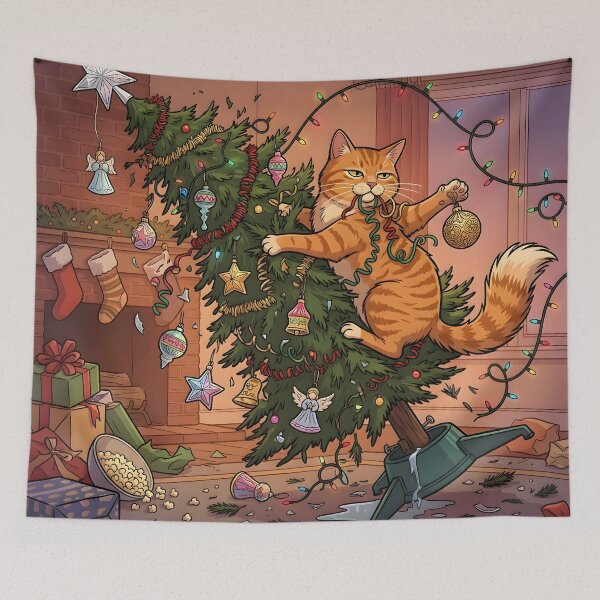 Item preview, Feline Christmas Chaos designed and sold by Sybille-Yates.
