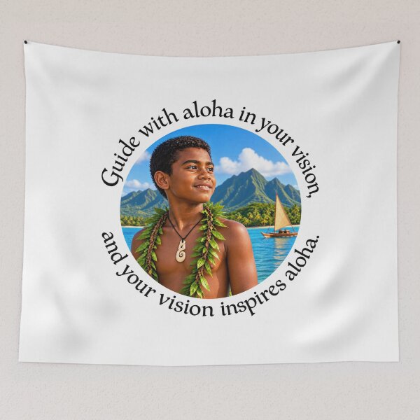 Item preview, Polynesian Leadership Proverb - Guide with aloha in your vision | Pacific Art designed and sold by ShakaLife.org.