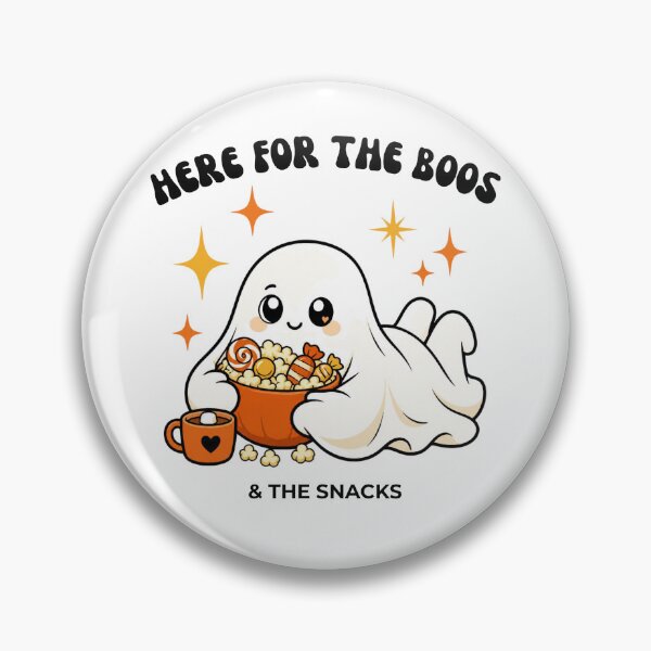 Item preview, Here For The Boos And Snacks Cute Retro Ghost Halloween Sticker designed and sold by wildsilencee.