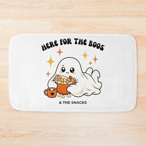 Item preview, Here For The Boos And Snacks Cute Retro Ghost Halloween Sticker designed and sold by wildsilencee.