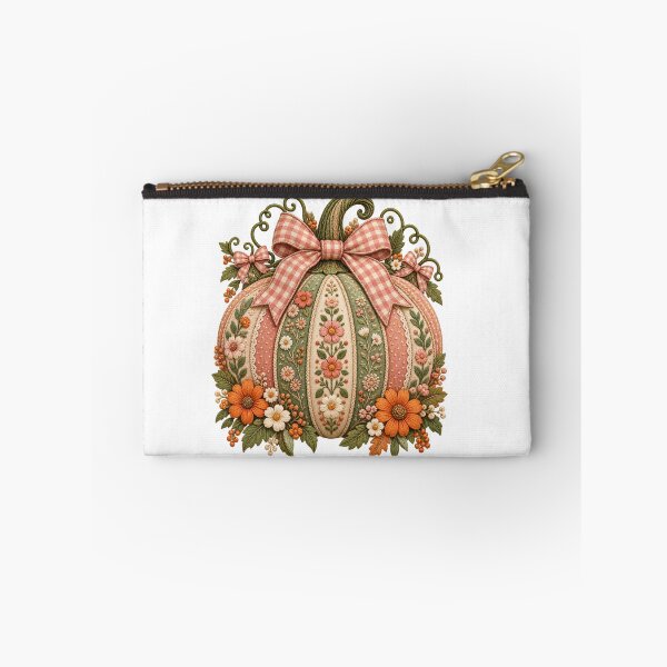 Item preview, Floral Embroidered Pumpkin with Gingham Bow Premium T-Shirt designed and sold by omar ousalah.