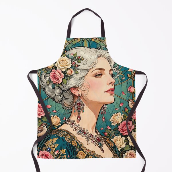 Item preview, Silver White Chignon Roses Art Nouveau Chic Poster designed and sold by BorgSpareParts.