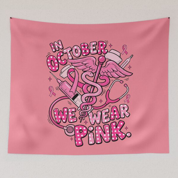 Item preview, In October We Wear Pink Medical Breast Cancer designed and sold by FreshVibe Prints.
