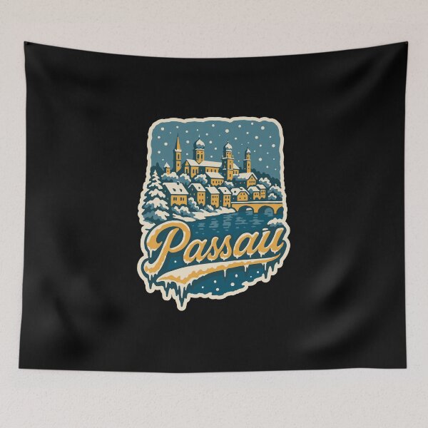 Item preview, Passau Germany Winter Christmas Illustration designed and sold by Boogosh.