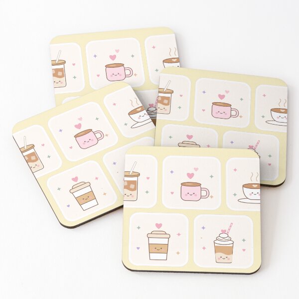 Item preview, Cute Kawaii Coffee Cup Minimalist Art Sticker Pack designed and sold by dury000.