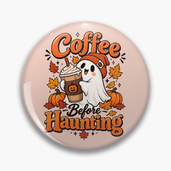 Item preview, Coffee Before Haunting – Cute Ghost Fall Coffee Halloween designed and sold by Sanika arts .