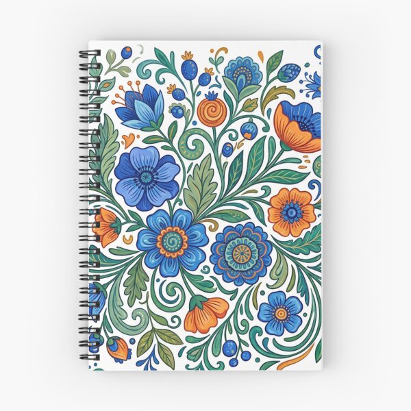 Item preview, Swirling blossoms in blue, orange, and green designed and sold by Sigtrix.