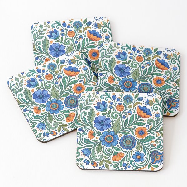Item preview, Swirling blossoms in blue, orange, and green designed and sold by Sigtrix.