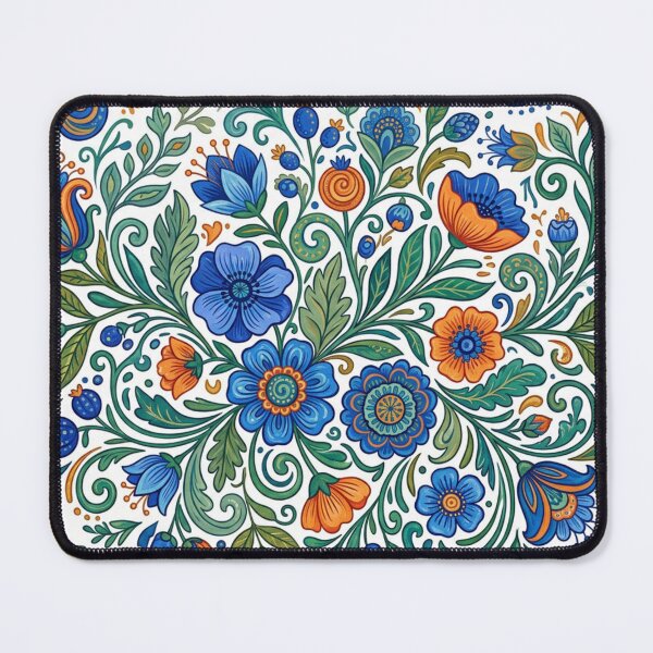 Item preview, Swirling blossoms in blue, orange, and green designed and sold by Sigtrix.