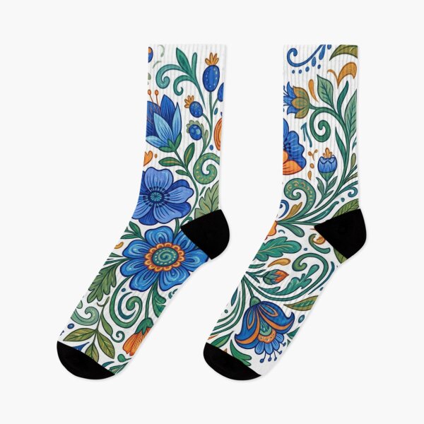 Item preview, Swirling blossoms in blue, orange, and green designed and sold by Sigtrix.