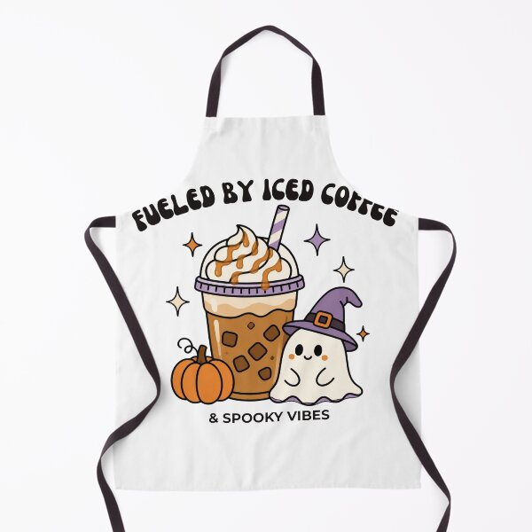 Item preview, Fueled By Iced Coffee And Spooky Vibes Cute Ghost Halloween Sticker designed and sold by wildsilencee.