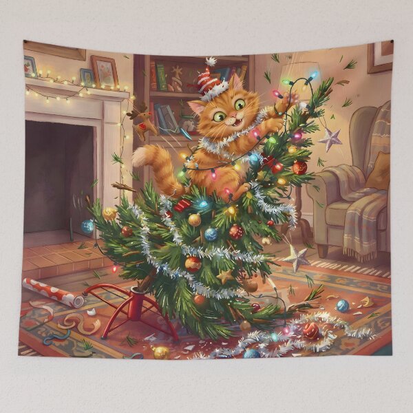 Item preview, Ginger Cat Christmas Chaos designed and sold by Sybille-Yates.