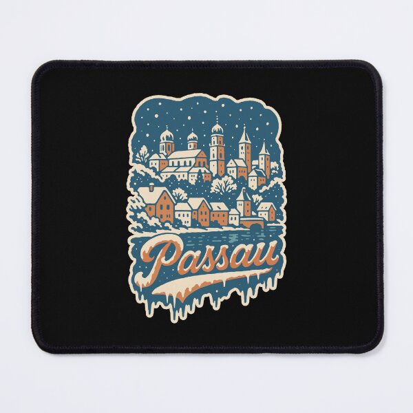 Item preview, Passau Bavaria Christmas Market Winter Illustration designed and sold by Boogosh.