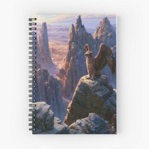 Item preview, A fierce Griffin perched atop towering cliffs overlooking a vast kingdom, Fantasy & Mythological Creatures designed and sold by CDC40.
