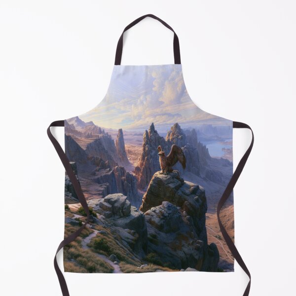 Item preview, A fierce Griffin perched atop towering cliffs overlooking a vast kingdom, Fantasy & Mythological Creatures designed and sold by CDC40.